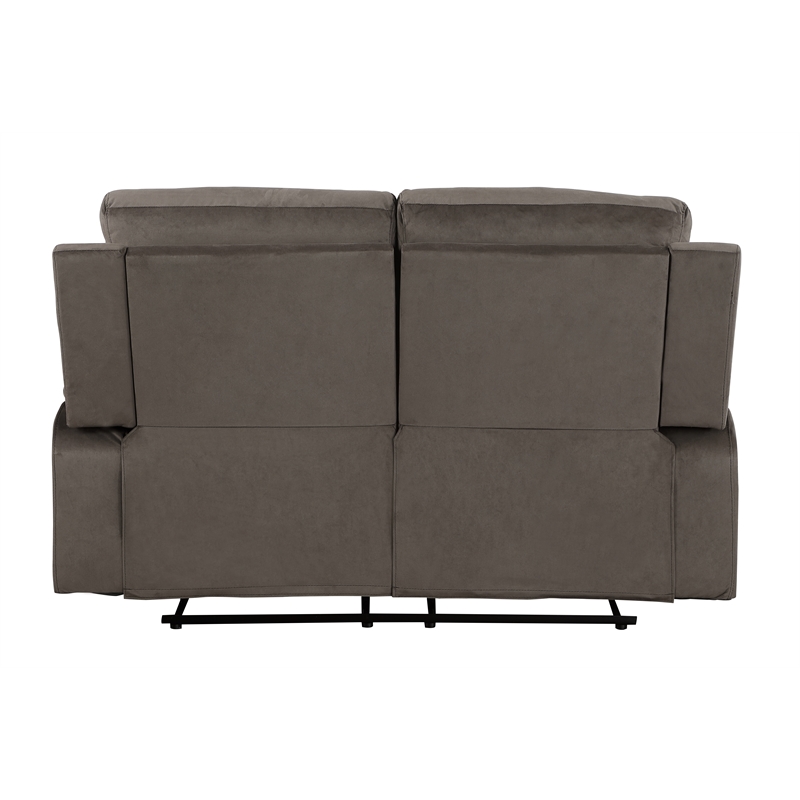Titan Furnishings Transitional Microfiber Fabric Sofa Set in Brown