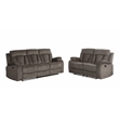 Titan Furnishings Transitional Microfiber Fabric Sofa Set in Brown