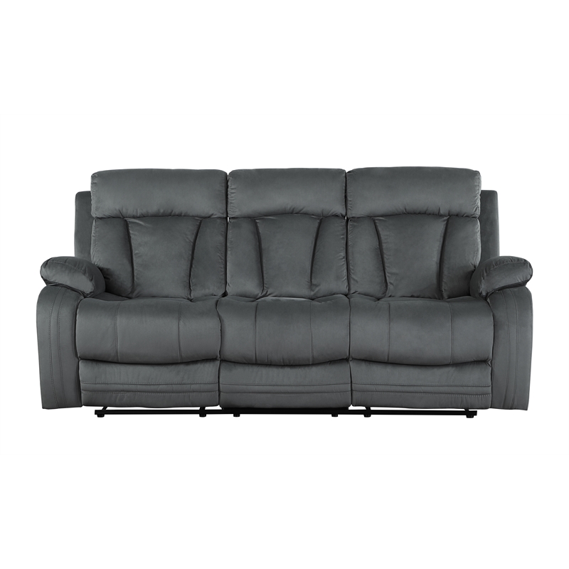 Titan Furnishings Transitional Microfiber Fabric Sofa Set in Gray
