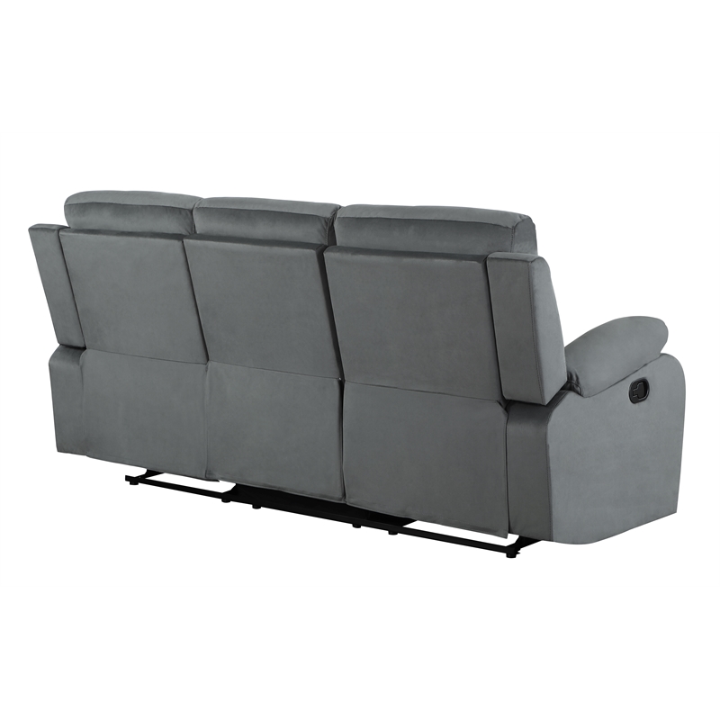Titan Furnishings Transitional Microfiber Fabric Sofa Set in Gray