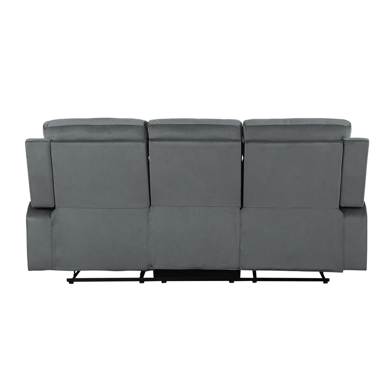 Titan Furnishings Transitional Microfiber Fabric Sofa Set in Gray
