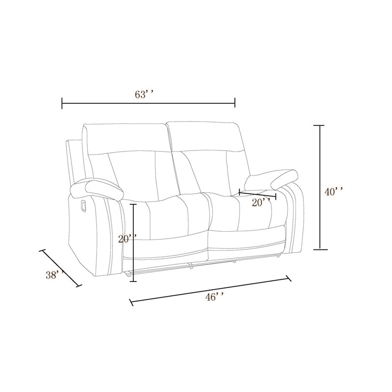 Titan Furnishings Transitional Microfiber Fabric Sofa and Loveseat in Gray