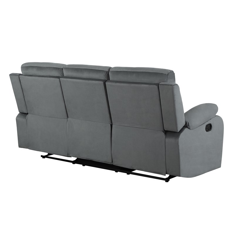 Titan Furnishings Transitional Microfiber Fabric Sofa and Loveseat in Gray