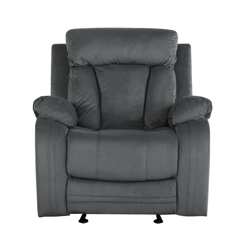 Titan Furnishings Transitional Microfiber Fabric Chair in Gray
