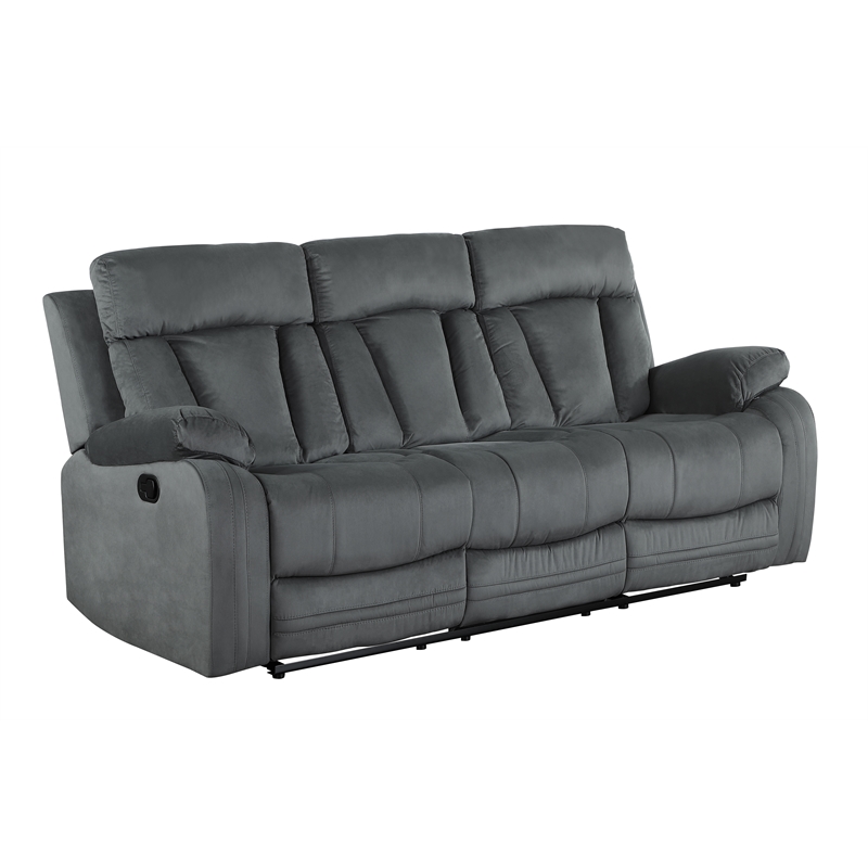 Titan Furnishings Transitional Microfiber Fabric Sofa in Gray