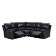 Titan Furnishings Transitional Faux Leather Power Reclining Sectional in Black