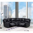 Titan Furnishings Transitional Faux Leather Power Reclining Sectional in Black