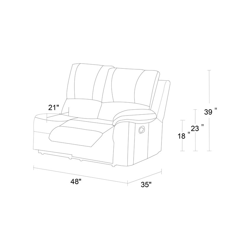 Titan Furnishings Transitional Faux Leather Power Reclining Sectional in Black
