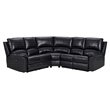 Titan Furnishings Transitional Faux Leather Power Reclining Sectional in Black