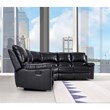 Titan Furnishings Transitional Faux Leather Sectional in Black
