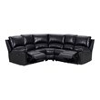 Titan Furnishings Transitional Faux Leather Sectional in Black