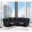 Titan Furnishings Transitional Faux Leather Sectional in Black