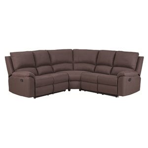 Titan Furnishings Transitional Chanille Fabric Sectional in Brown