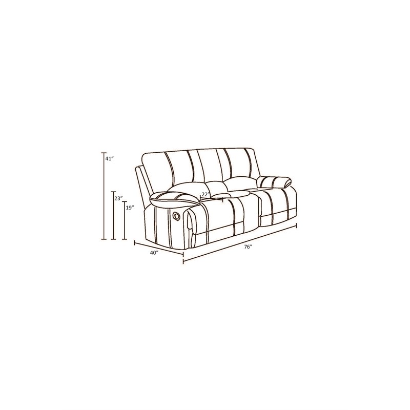 Titan Furnishings Faux Leather Sofa Set with Console Loveseat in Brown