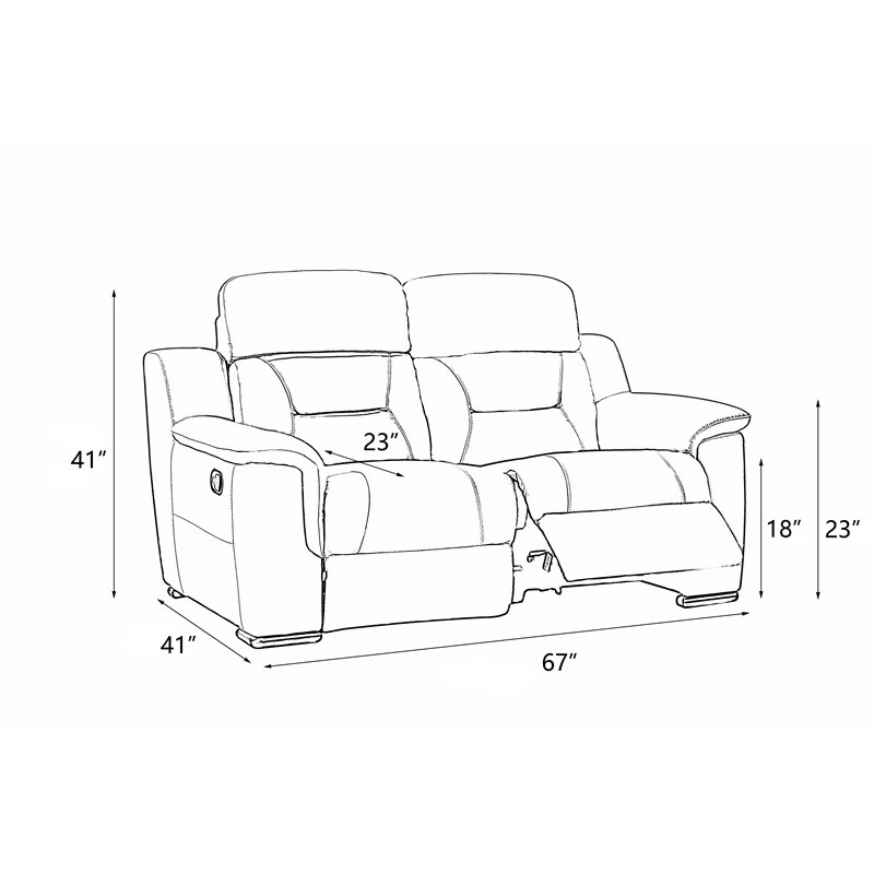 Titan Furnishings Modern Faux Leather Sofa and Loveseat in Beige