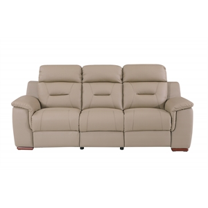 Titan Furnishings 90&quot Modern Faux Leather Upholstered Sofa in Beige