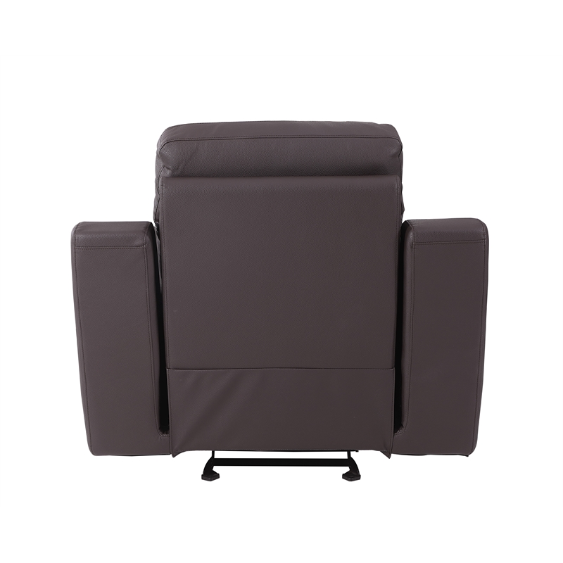 Titan Furnishings Modern Faux Leather Upholstered Sofa Set in Brown