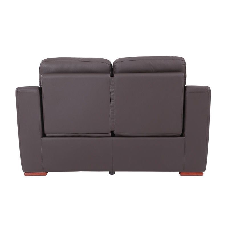 Titan Furnishings Modern Faux Leather Upholstered Sofa Set in Brown