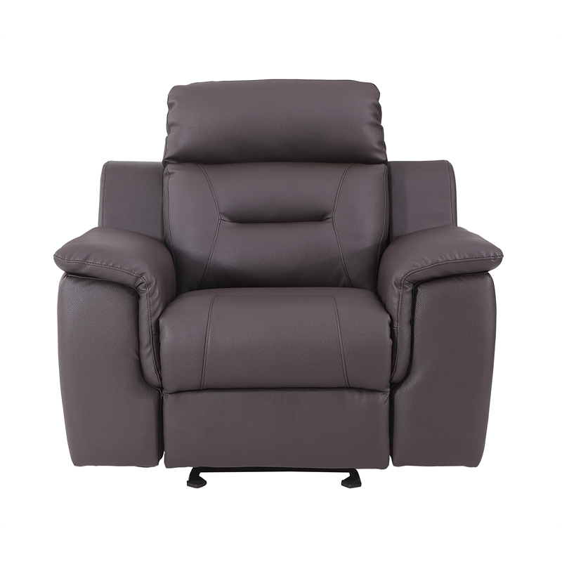 Titan Furnishings Modern Faux Leather Upholstered Sofa Set in Brown