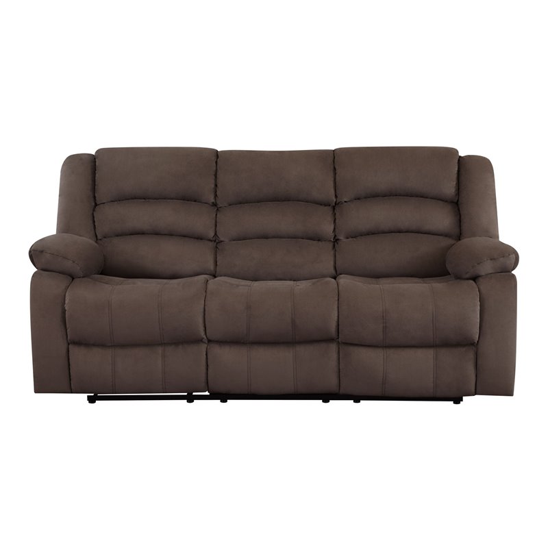 Titan Furnishings Microfiber Fabric Upholstered Sofa Set in Brown