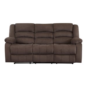 Titan Furnishings Microfiber Fabric Upholstered Sofa Set in Brown