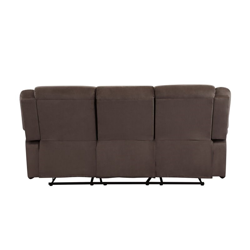 Titan Furnishings Microfiber Fabric Upholstered Sofa and Loveseat in Brown