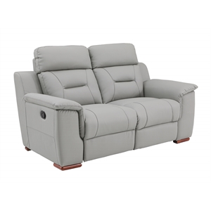 Titan Furnishings Modern Faux Leather Upholstered Loveseat in Gray