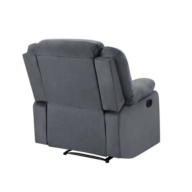 Titan Furnishings Transitional Microfiber Fabric Recliner Chair in Gray
