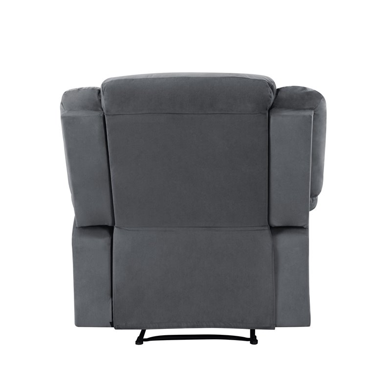 Titan Furnishings Transitional Microfiber Fabric Recliner Chair in Gray