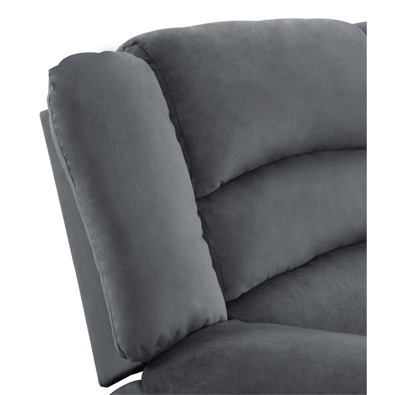 Titan Furnishings Transitional Microfiber Fabric Recliner Chair in Gray