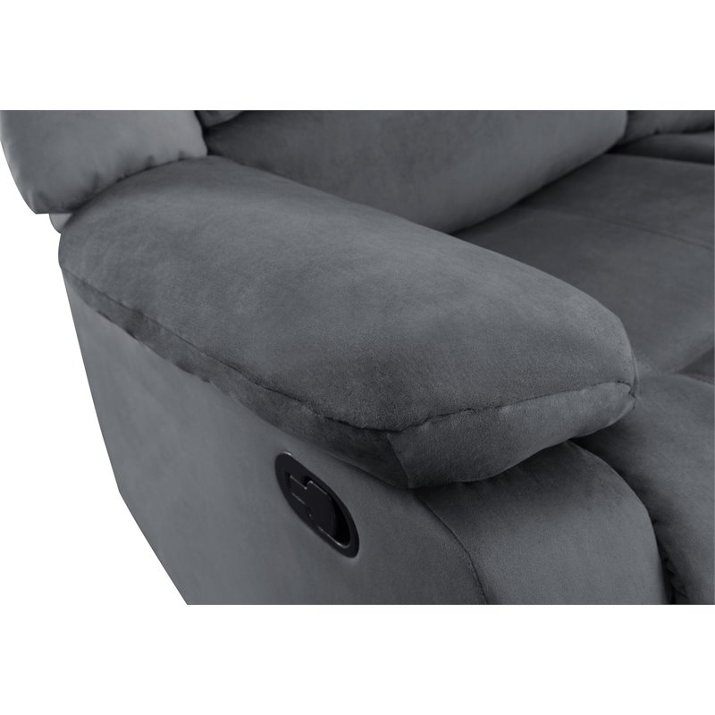 Titan Furnishings Transitional Microfiber Fabric Recliner Chair in Gray