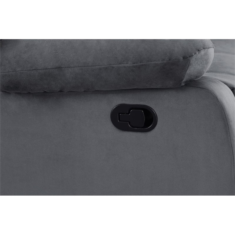 Titan Furnishings Transitional Microfiber Fabric Recliner Chair in Gray