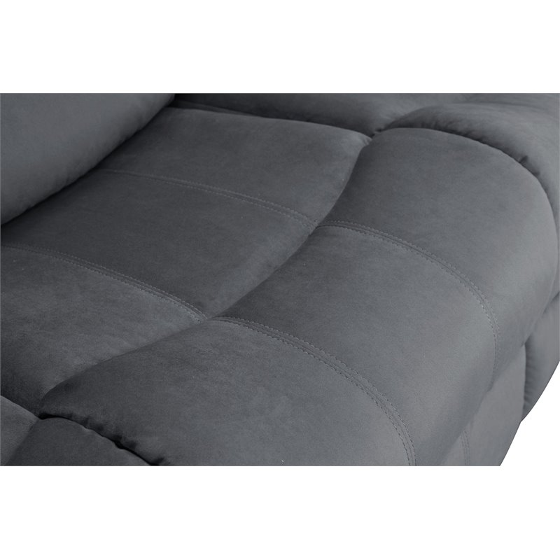 Titan Furnishings Transitional Microfiber Fabric Recliner Chair in Gray