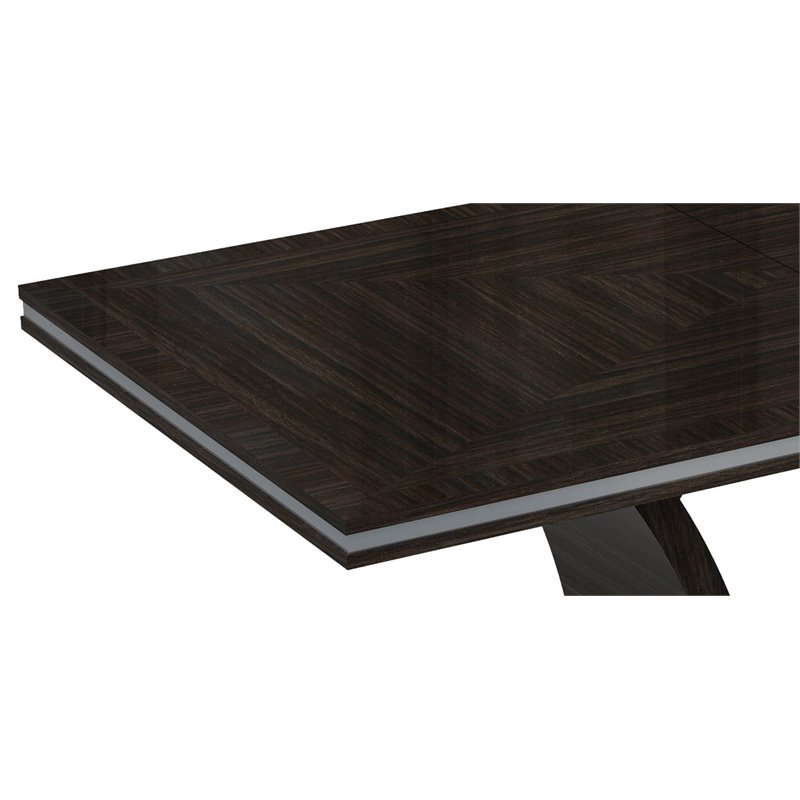 Titan Furnishings Modern Lacquer Wood Dining Table in Brown Wenge