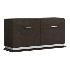 Titan Furnishings 67&quot Modern Lacquer Wood Buffet in High Gloss Gray
