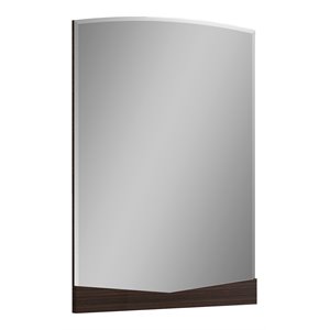 Titan Furnishings Grand Modern Lacquer Wood Mirror in Gloss Black Wenge