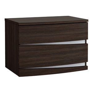 Titan Furnishings Grand Modern Lacquer Wood Nightstand in Gloss Black Wenge