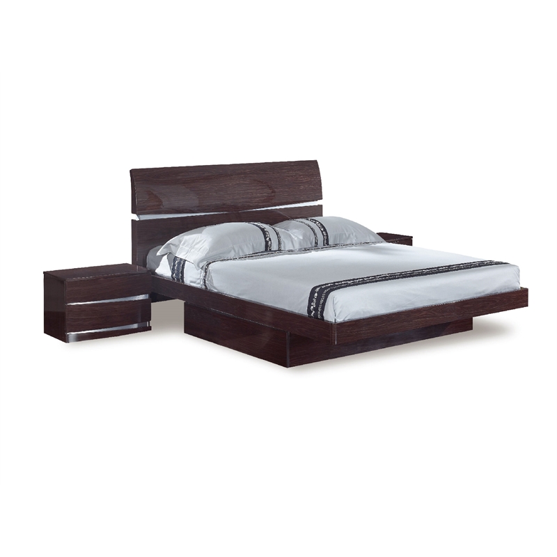 Titan Furnishings Grand 4-Piece Wood California King Bedroom Set in Black Wenge