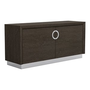 Titan Furnishings 72&quot Modern Lacquer Wood Buffet in High Gloss Gray