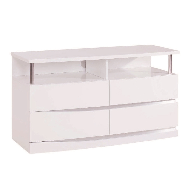 Titan Furnishings Grand 4-Piece Wood Queen Bedroom Set in White
