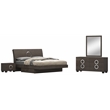 Titan Furnishings Rita 4-Piece Wood Eastern King Bedroom Set in Gray
