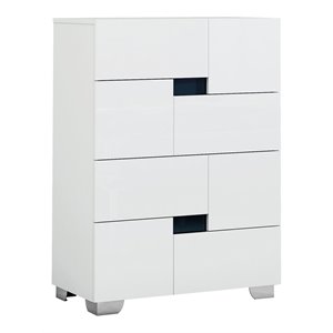 Titan Furnishings Waldorf Modern Lacquer Wood Chest in White