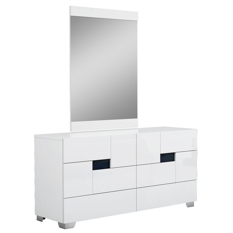 Titan Furnishings Waldorf Modern Lacquer Wood Dresser in Gloss White