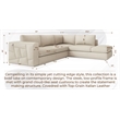 Titan Furnishings Transitional Italian Top Grain Leather Sectional White