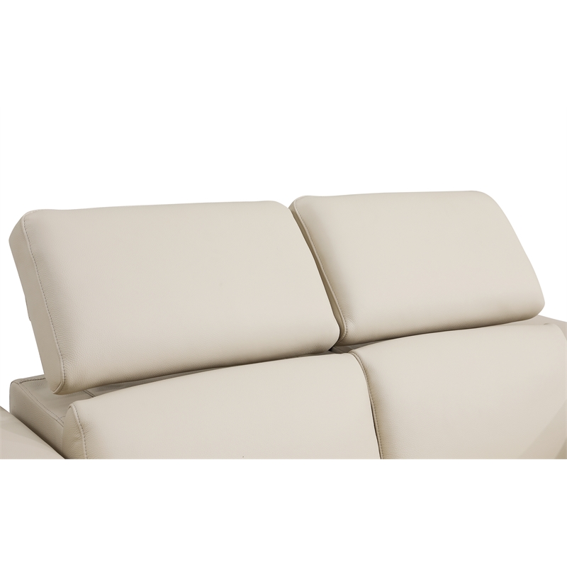 Titan Furnishings Italian Leather Sofa with Power Recliner in Beige
