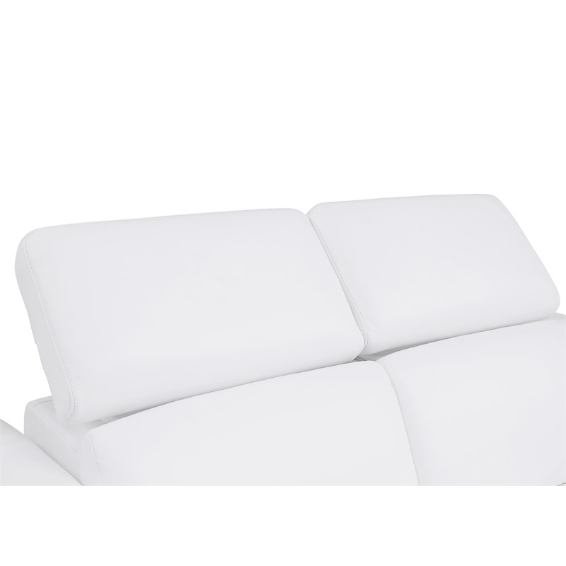Titan Furnishings Italian Leather Sofa with Power Recliner in White