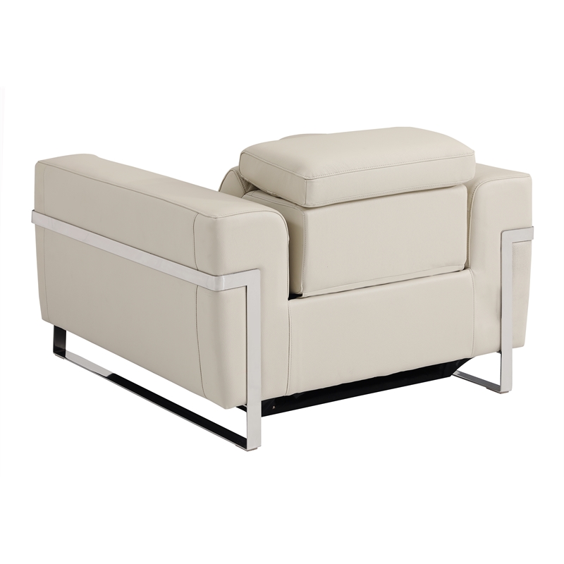 Titan Furnishings Italian Leather Chair with Power Recliner in Beige