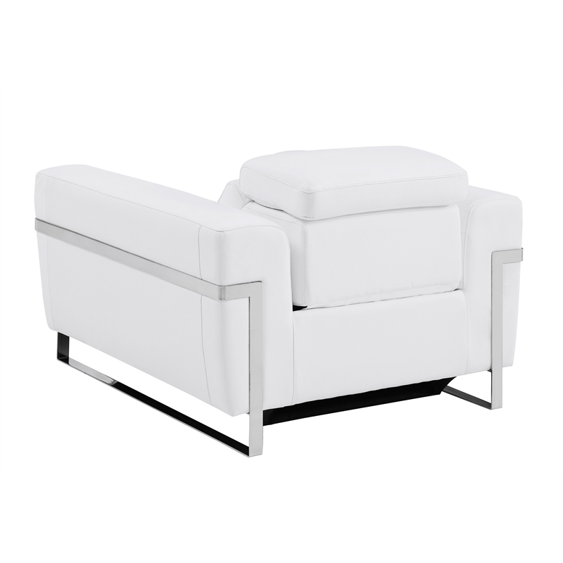 Titan Furnishings Italian Leather Chair with Power Recliner in White