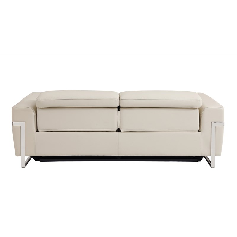 Titan Furnishings Italian Leather Sofa Set with Power Recliner in Beige