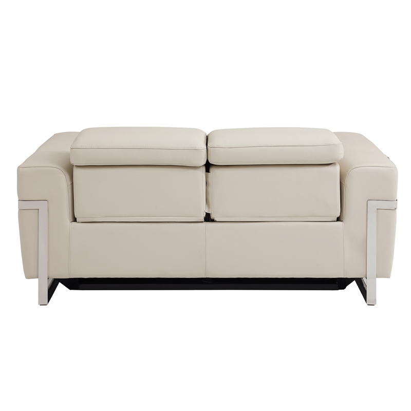 Titan Furnishings Italian Leather Sofa and Loveseat with Power Recliner in Beige